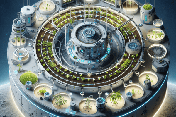 Closed-loop systems for sustainable space farming.