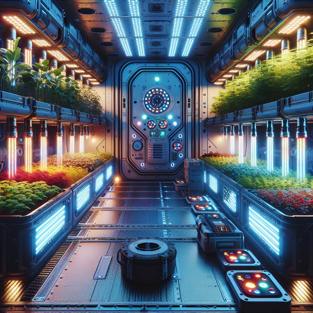 The importance of LED lighting in space farming.